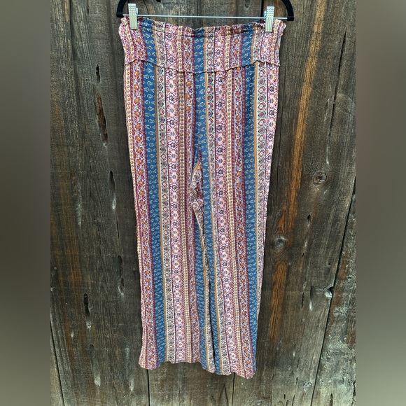 Three Dots Casual Boho Wide Leg Comfy Bohemian Elastic Waist Pants - Picture 2 of 14